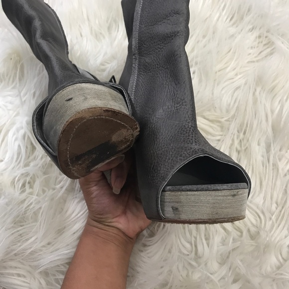 Allsaints grey peep toe leather booties Euro 39 - Picture 8 of 8
